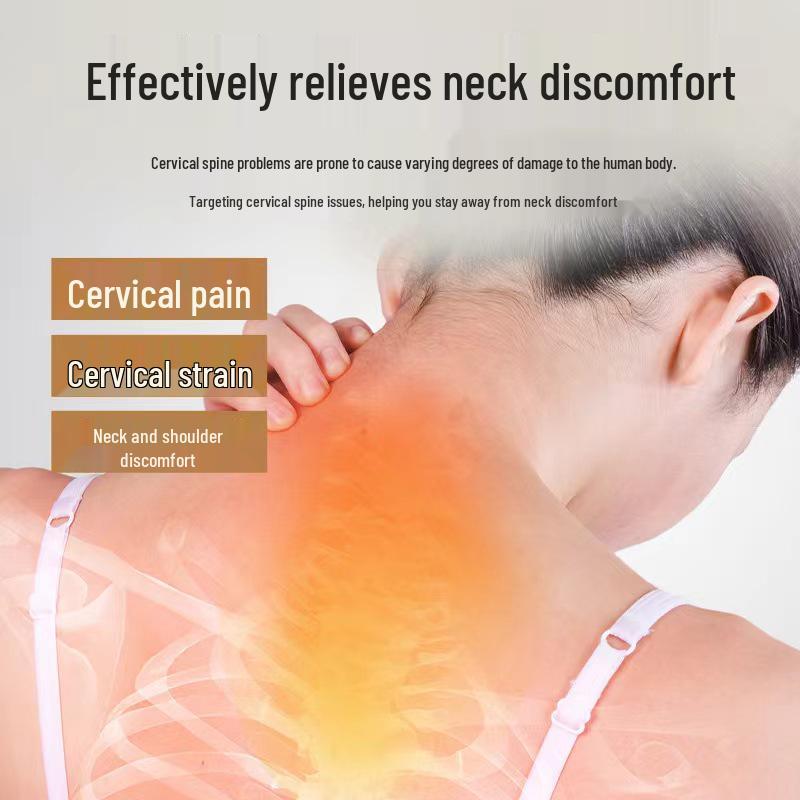 Mugwort Electric Heating Neck Pillow - Removable Cervical Support In Coarse Cloth