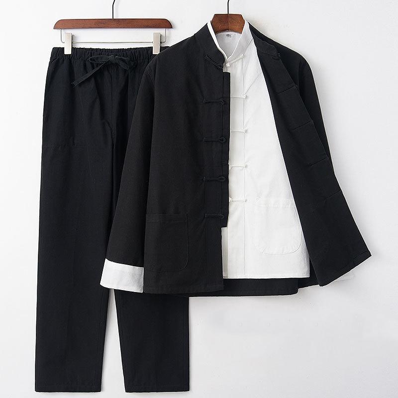 Tradisjonell kinesisk stil menn Bomull linbukser Hanfu Tang Kung Fu Tai Chi Uniform orientalsk mote klessett