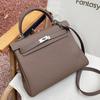 First layer cowhide high quality lychee pattern women's bag shoulder crossbody handbag
