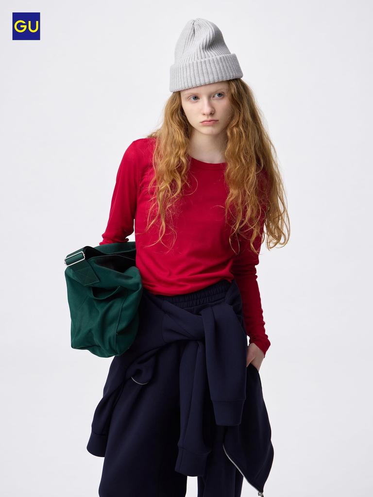 Uniqlo Gu SofT Sheer Crew Neck T shirT  Long Sleeve 