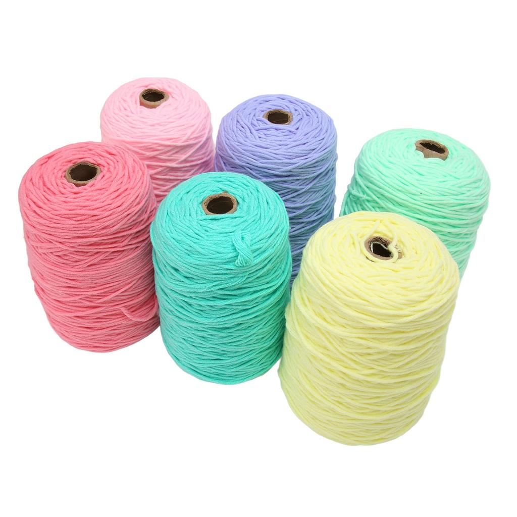 Tufting Yarn, Carpet Knitting Yarn, Rug Carpet Yarn, Handmade Material, 6 Rolls, 8 Strands, Fade-Resistant, Shrink-Resistant