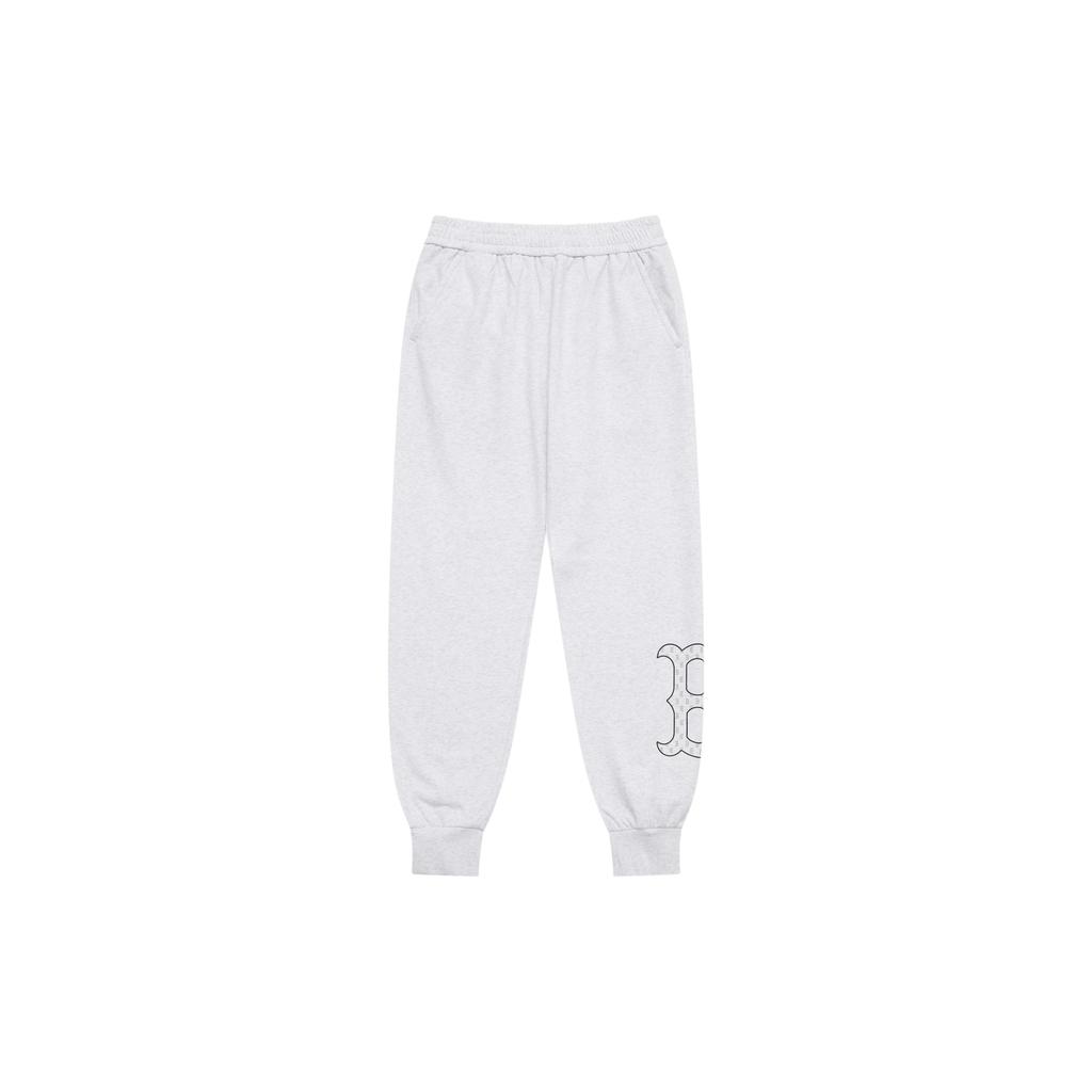 New MLB MONOGRAM Collection Boston Red Sox SS25 Knitted Sports Pants Unisex Light Heather Gray 3APTM0151-43MGL