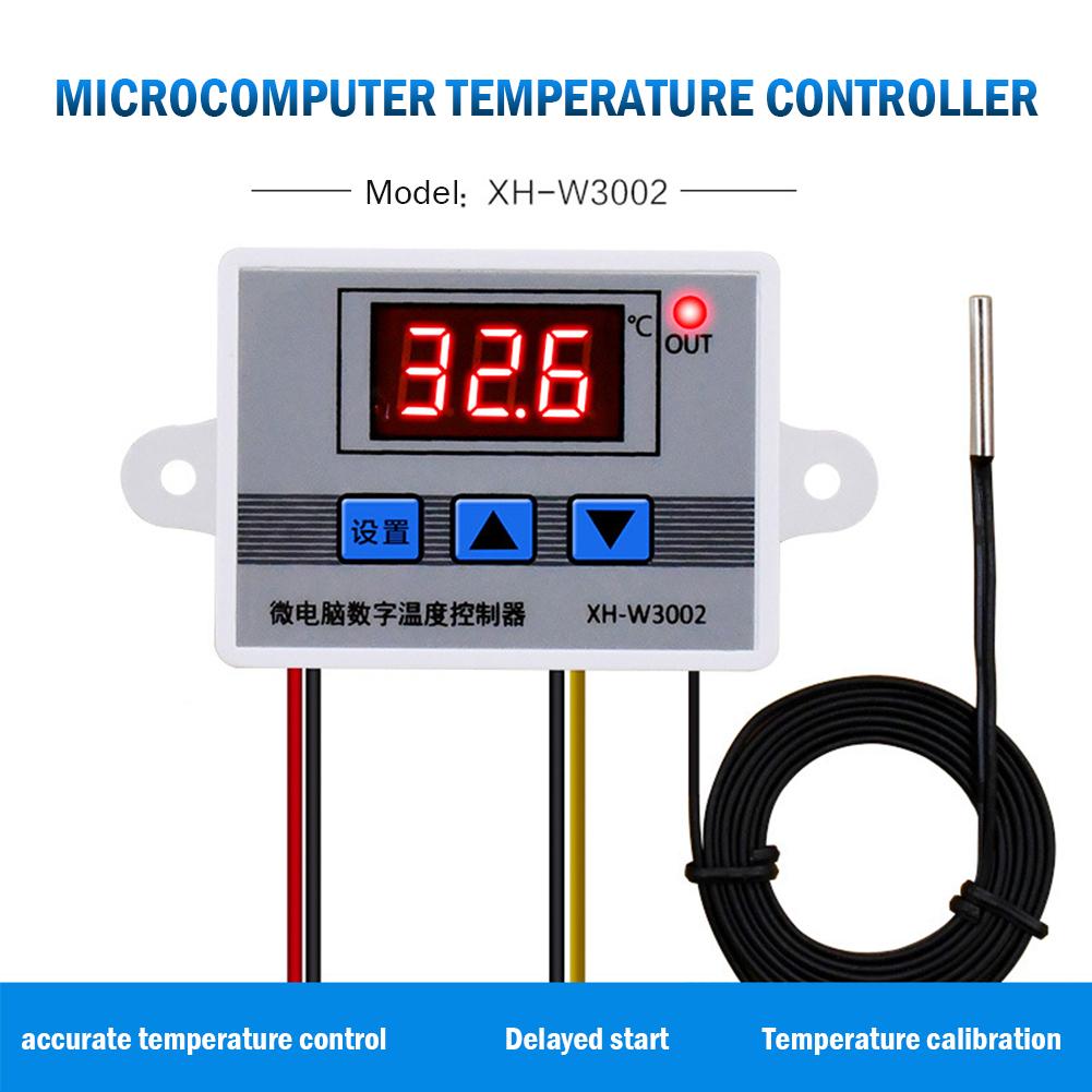 Digitaler LED Mikrocomputer Thermoregler 12V 24V 110-220V Thermostatregler Heizung Kühlung Thermostat