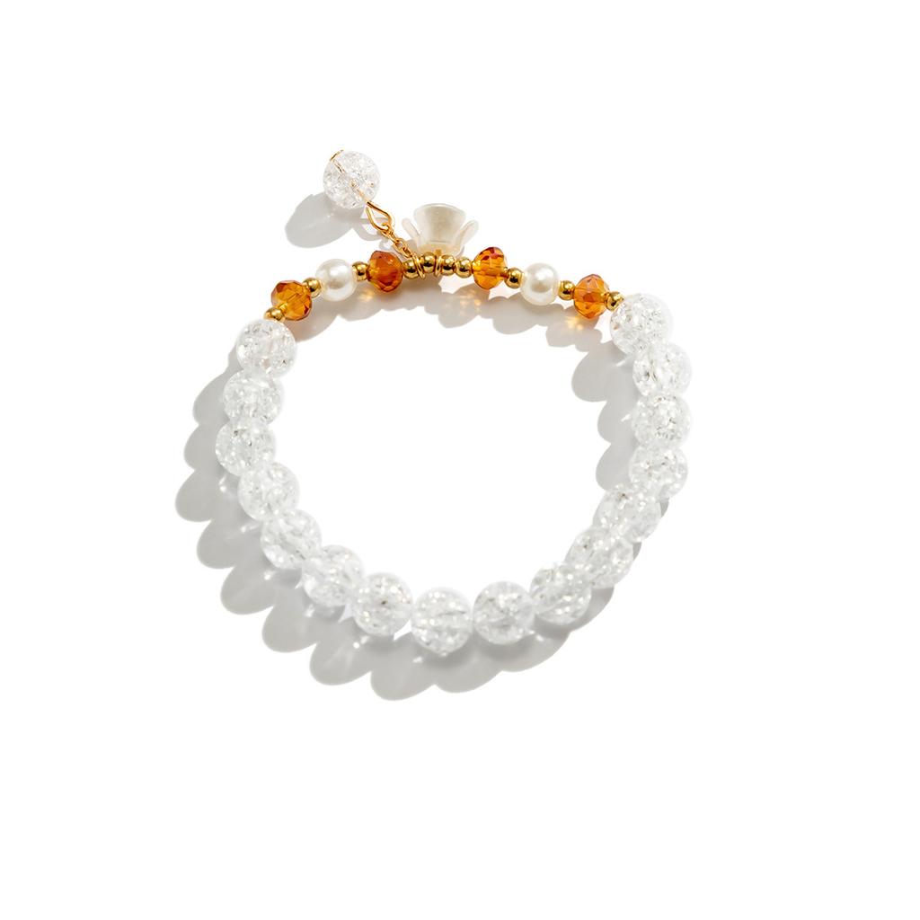 Accessories, Simple Imitation Crystal Elastic Micro-setting, French Pastoral Beaded Butterfly Turquoise Bracelet
