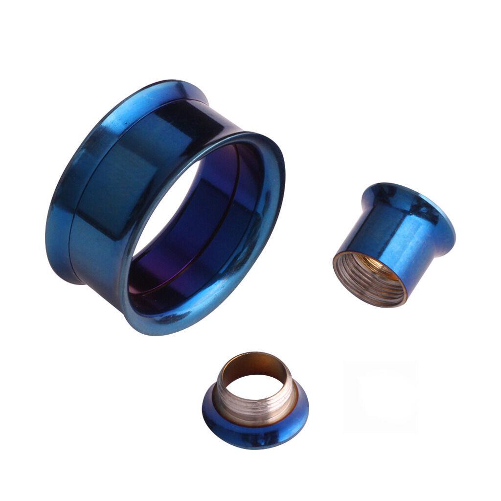 2X 316L Steel Body Piercing Jewelry Double Flares Screw Ear Expander Flesh Tunnel Plugs Ear Gauges