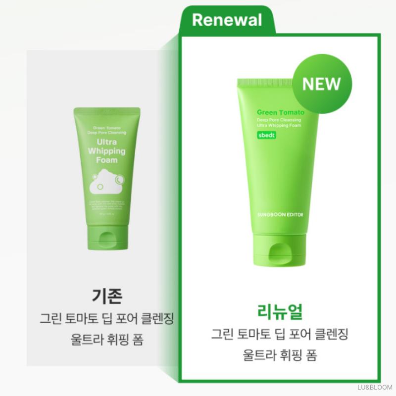 Sungboon Editor Green Tomato Deep Pore Cleansing Ultra Whipping Foam 120g (+Free gift)