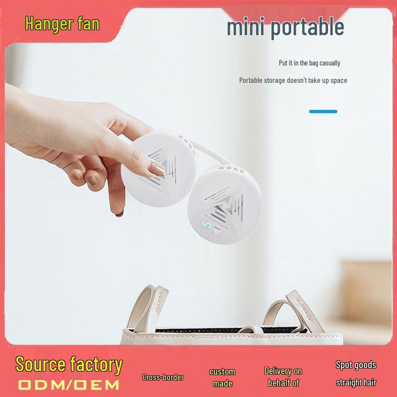 Five-Hole Mini Spray Fan: Portable, Folding, Clip-On, USB Chargeable Air Circulator with Light