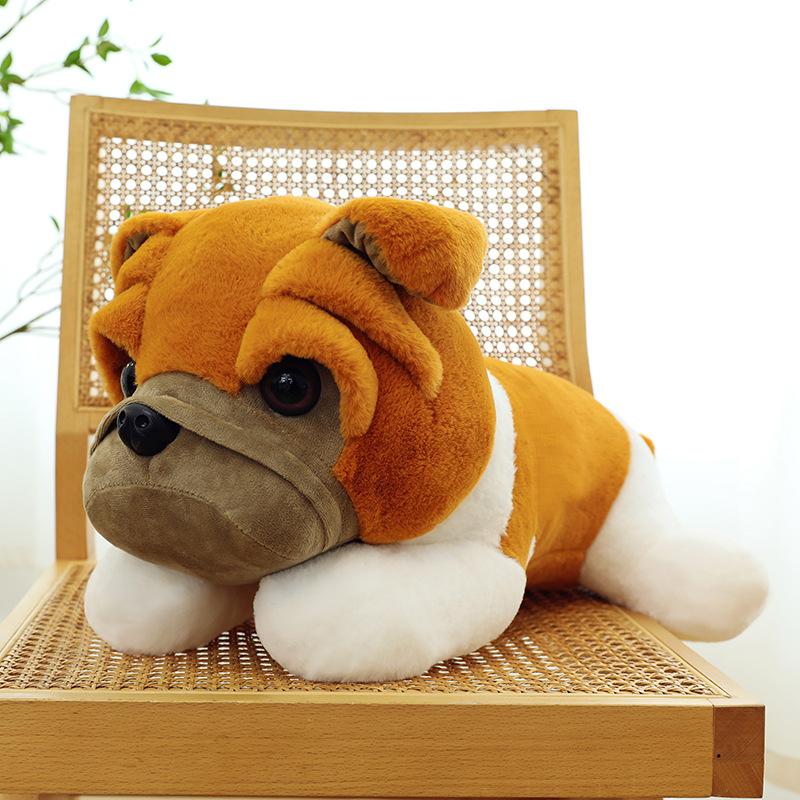 New Wool Shar Pei Dog Plush Toy Throw Pillow Cute Lying Dog Children's Birthday Sleeping Doll Exchange Gift