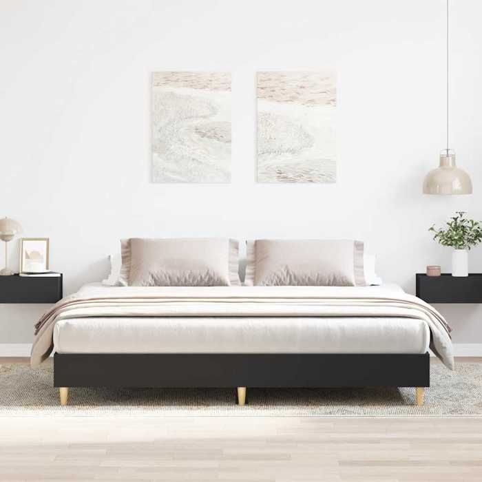 VidaXL Cadre de lit sans matelas noir 180x200 cm bois d'ingénierie, meuble de chambre à coucher, sommier, lit double, lit, 3329022