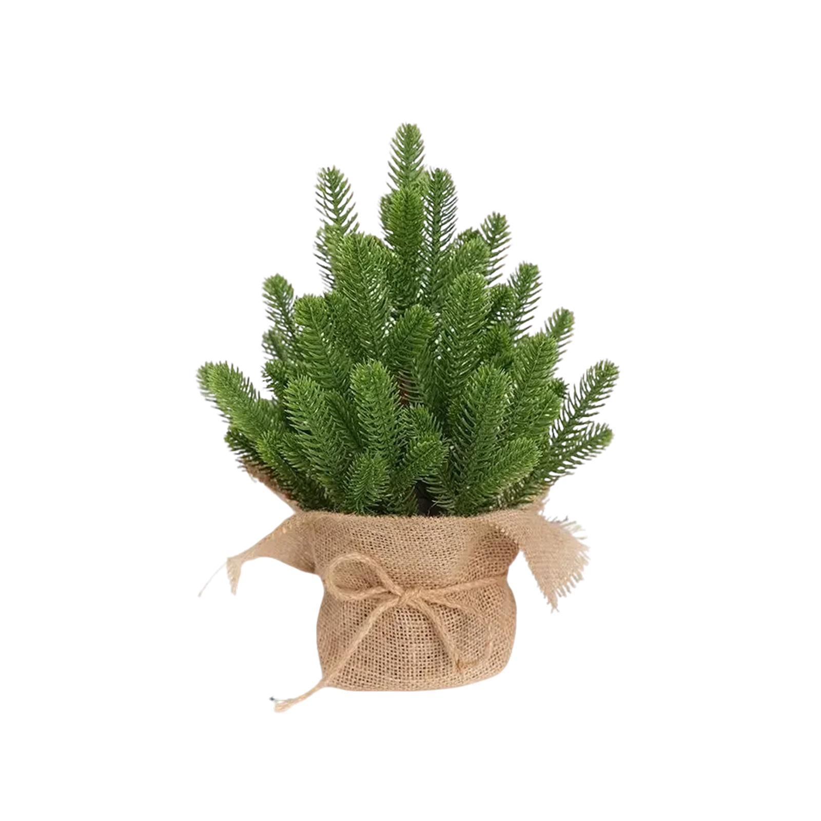 

Різдвяна ялинка штучна засніжена з основою в лляному мішку, 19,6 дюймів One Size