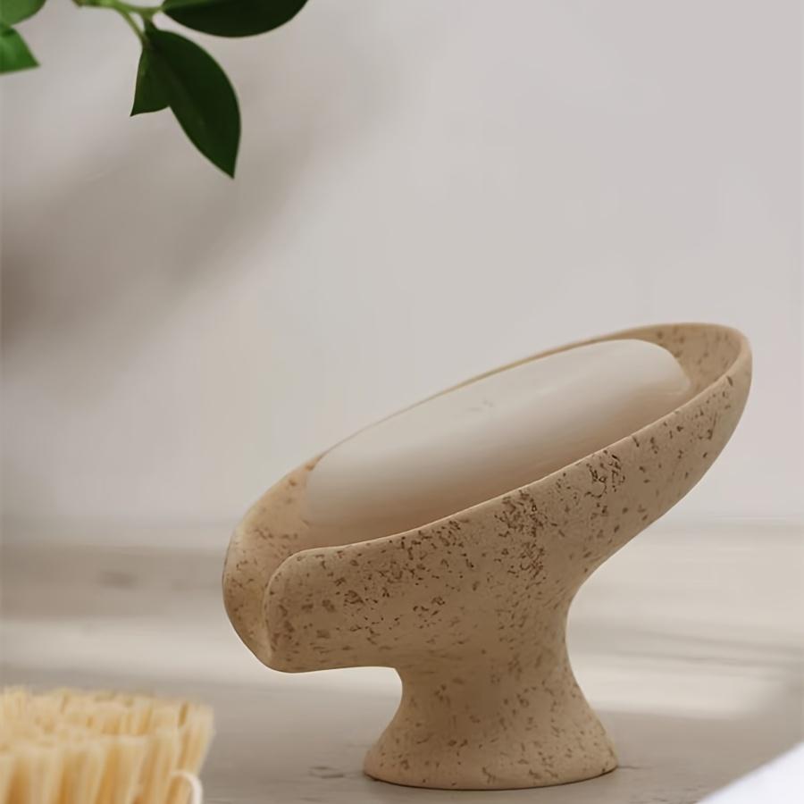 Hotel Travertine Lotus Soap Holder Drainable Bathroom Storage Box Portable Non Metal