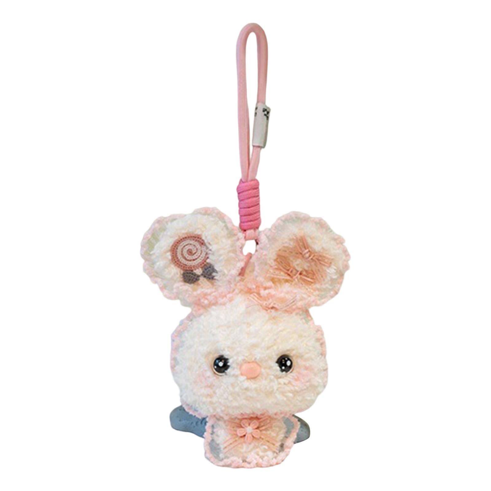 Cartoon Colorful Pendant Plush Toy Cute Little Doll Bag Keychain Charm One Size