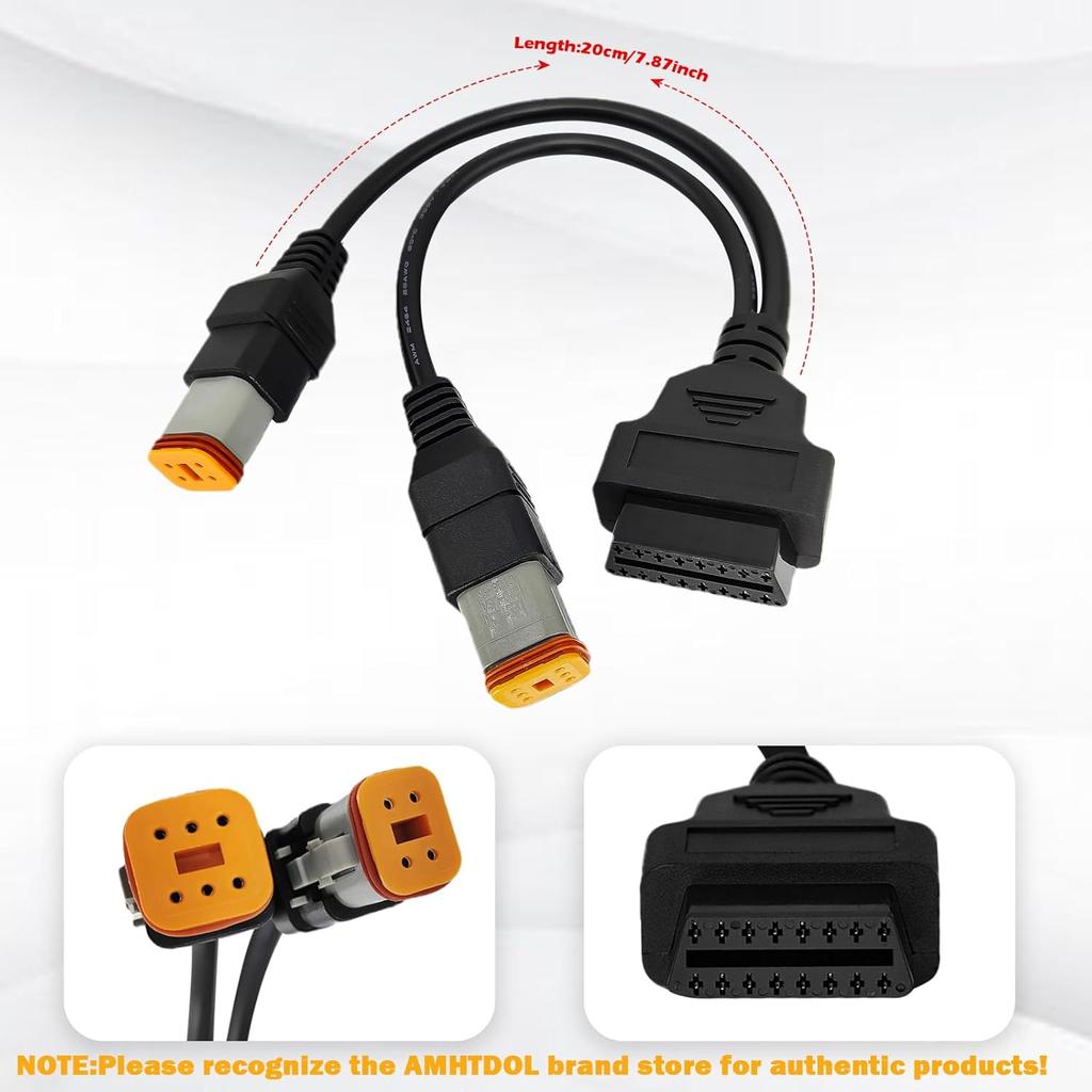 Obd2 Cable For Harley 4Pin+6Pin 2 In 1 Motorcycle OBD Scanner Adapter,OBD Connector Work With Many Motorcycle Diagnostic Tool 16 Pin To 4 Pin 6 Pin