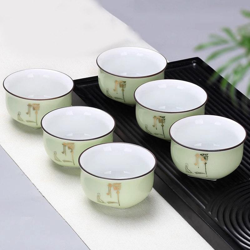 Household Kung Fu Teacup 1 pack ceramic single tea cup purple sand celadon white porcelain bone china tea bowl accessories tea cup