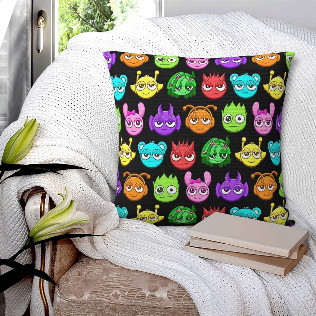 Pillow Cover Sprunki Cute Characters Seamless Pattern Cushion Cover Fashion Pillow Case For Sofa Home Decoration Pillowcases