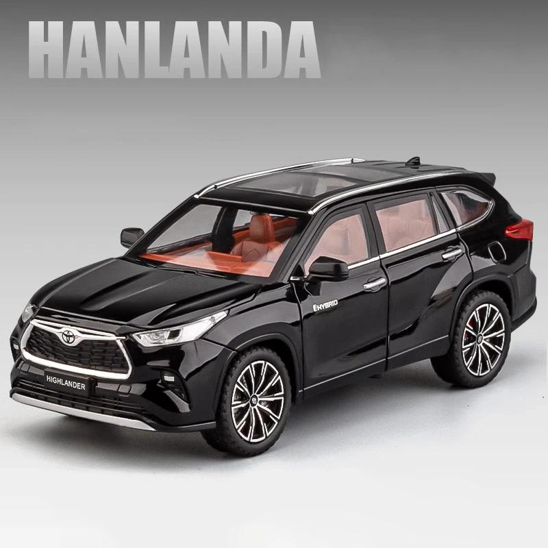 RE021:24 Toyota Highlander SUV Alloy Car Model Diecast & Toy Metal Off-road Vehicles Car Model High Simulation Collection Kids Gifts
