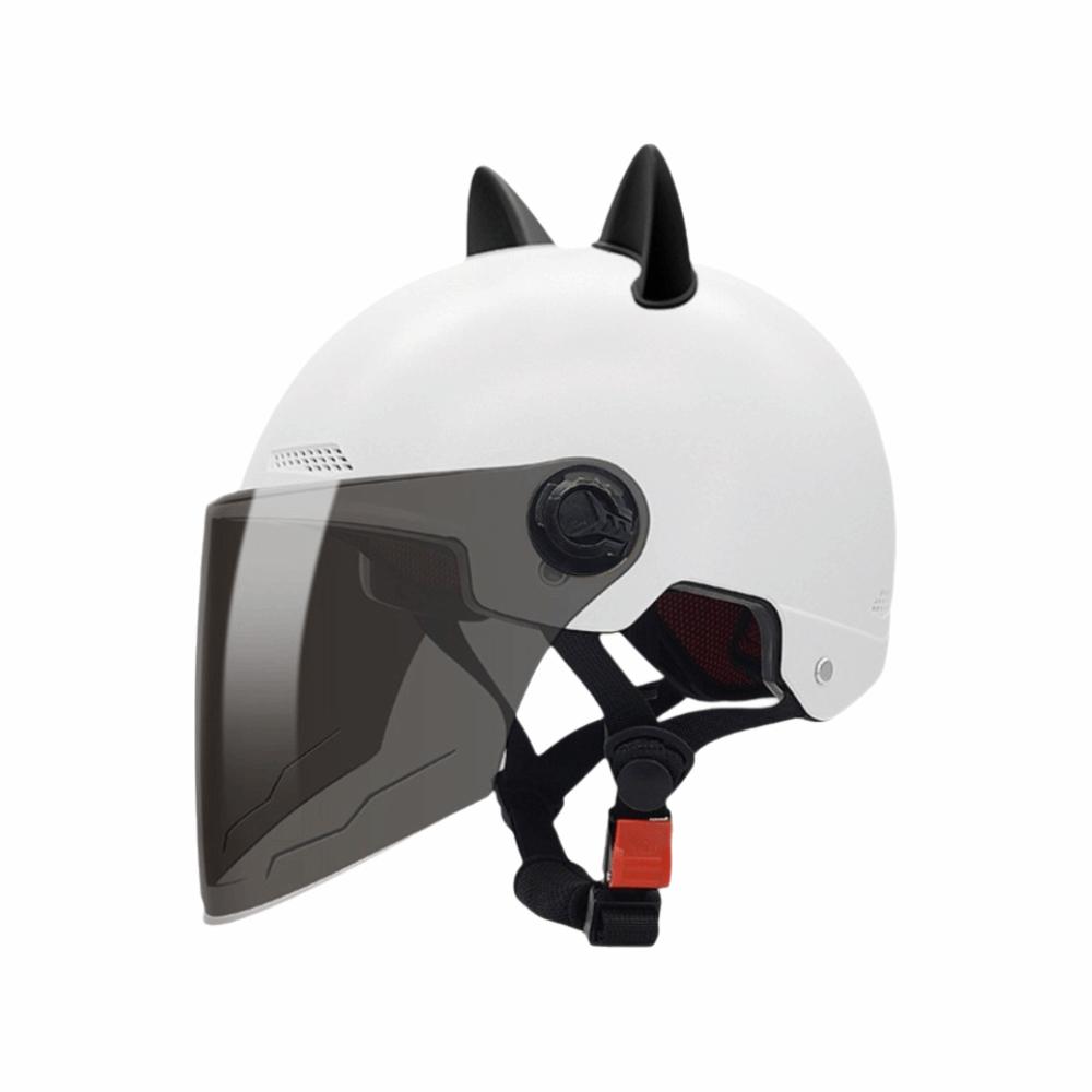 Casco Eléctrico Ajustable para Coche Decoración de Orejas de Gato Casco de Equitación Casco de Motocicleta Mujer