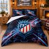 Atletico Madrid Desenli 3 Parça Nevresim Takımı Yatak Çarşafı Yastık Kılıfı Yatak Odası Dekorasyonu İçin