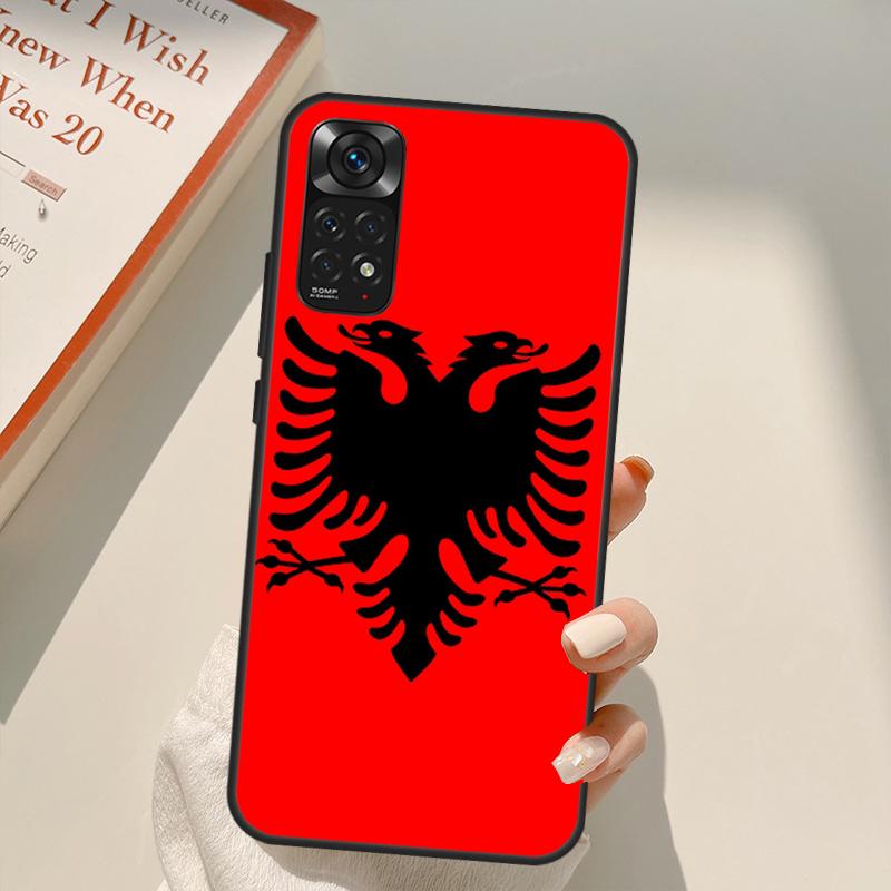 Etui z orłem na flagę Albanii dla Xiaomi Redmi Note 11 Pro 8 9 11S 10S 9S Note 10 Pro Pokrowiec dla Redmi 10 10C 9A 9C