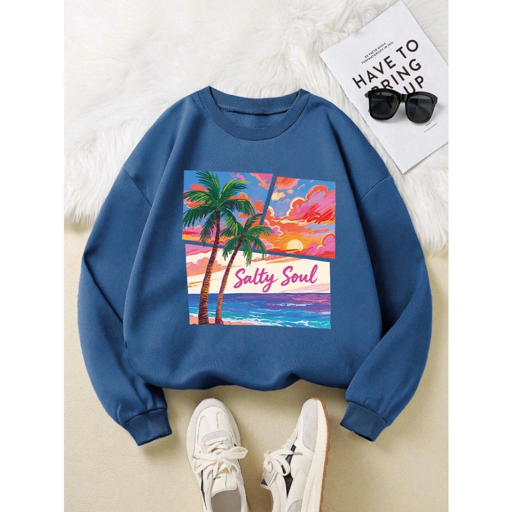 

Salty Soul Landscape Poster Printing Women s Pullover Sports Fashion Hip-hop Sweatshirt 4XL