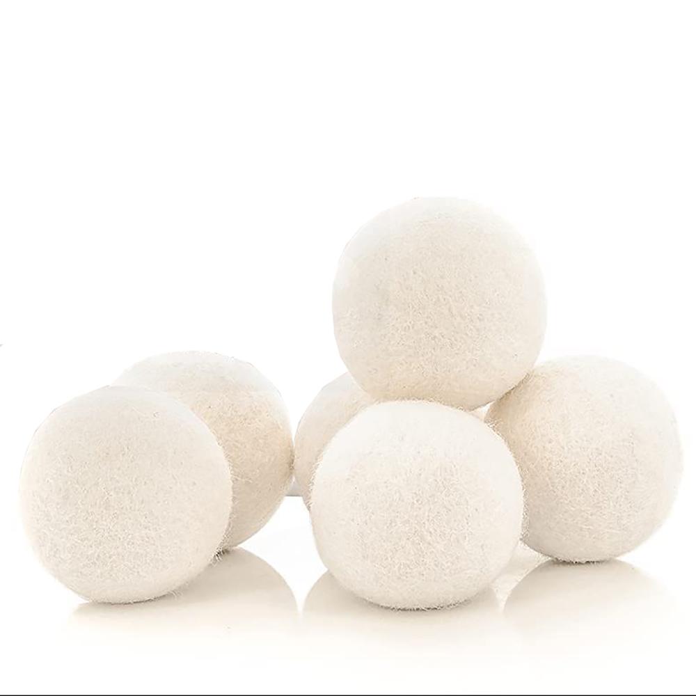 6Pcs 7cm Wool Dryer Balls Laundry Cleaning Ball Clothes Natural Fabric Softener