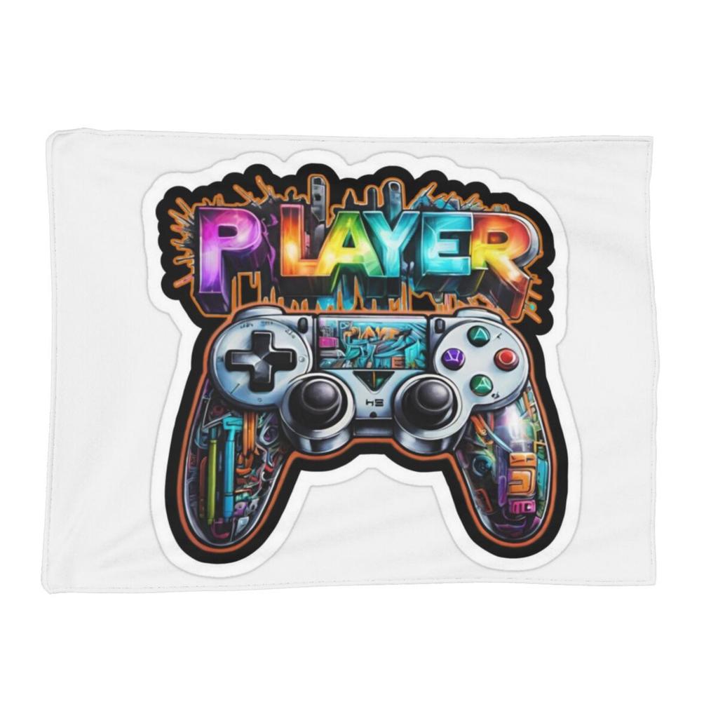 Gamer Cartoon Game Controller Blanket Soft Warm Flannel Throw Blanket Bedding for Bed Living Room Picnic Travel Home Couch
