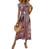 Damen Sommer A Swing Print Kleid Boho Ärmelloses Kleid