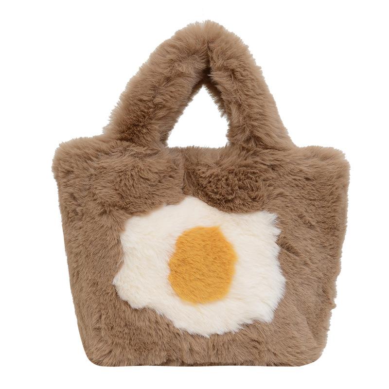 Textured plush handheld women's bag New fashionable women's plush shoulder bag Versatile niche chain messenger bag