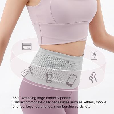 Waist Bag Ergonomic Hidden Pockets Moisture-Wicking Super Stretchy Not Tight Storage Comfortable Multifunctional Knit Breathable Concealed Waist Bag