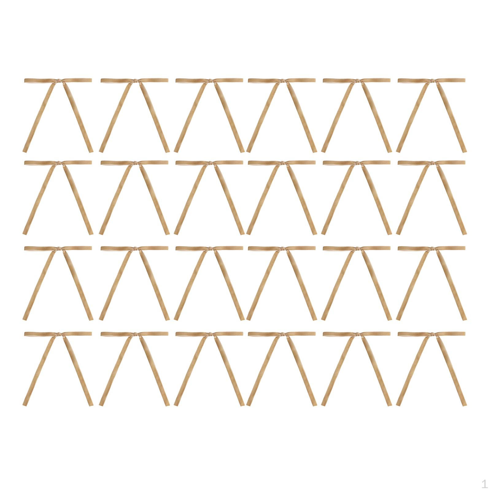 

Набор из 24 рождественских бантов из лент, бархатные банты для елки, венок светло-коричневого