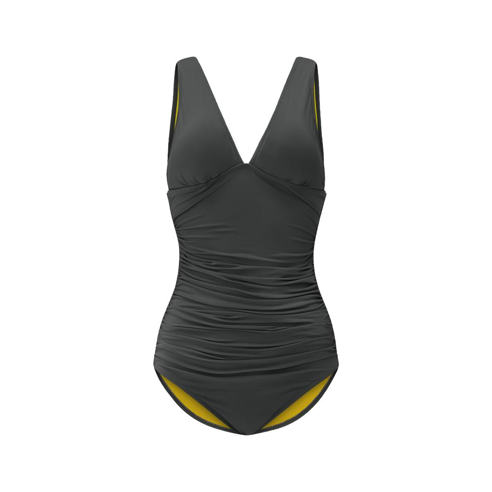 Diebeu Velsen Lace-Up Swimsuit_Veil Shade (Charcoal)