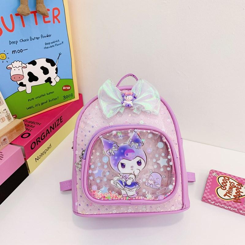 New bow backpack kindergarten girls cute small schoolbag casual versatile trend backpack