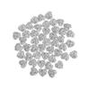 50x Heart Shape Resin Bead Flatback Scrapbook Rhinestone Craft Silver