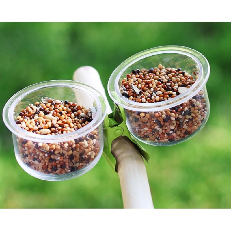 Bridge Feeding Cup Toy with Clip for Bird Parrots Parakeets Cockatiel Conure Pet Bird Feeder Cup Bowl