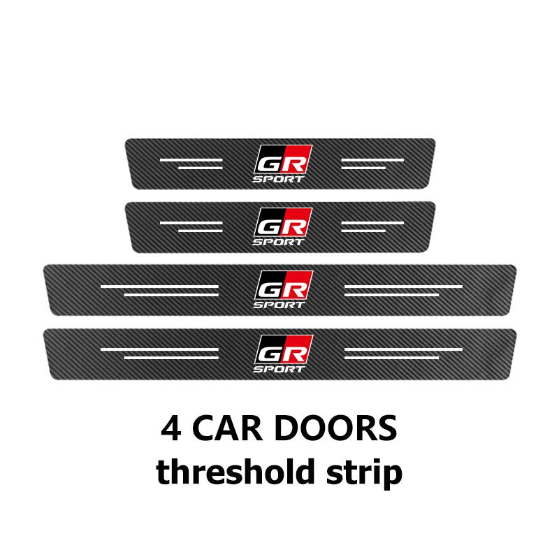 Car Interior Door Sill Strip Carbon Anti-Scratch Protector Sticker For Toyota Crown Land Cruiser RAV4 Camry Yaris Corolla Prius