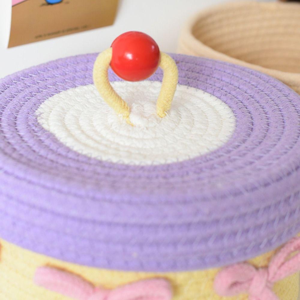 Macaron Color Ins Desktop Storage Box Cotton Thread Sundries Storage Organizer  Home