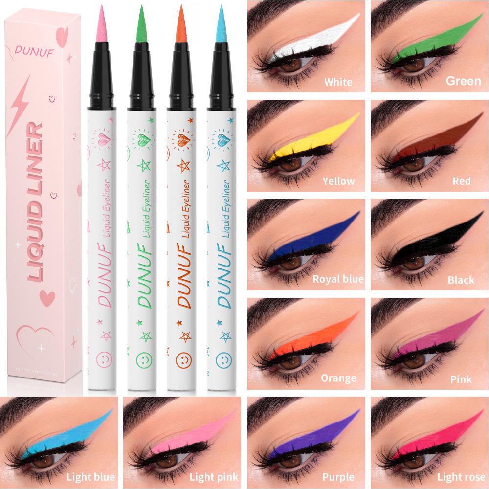 DUNUF 12-Color Waterproof Long-Lasting Eyeliner - Please Check Link Disclaimer for Foreign Trade Use