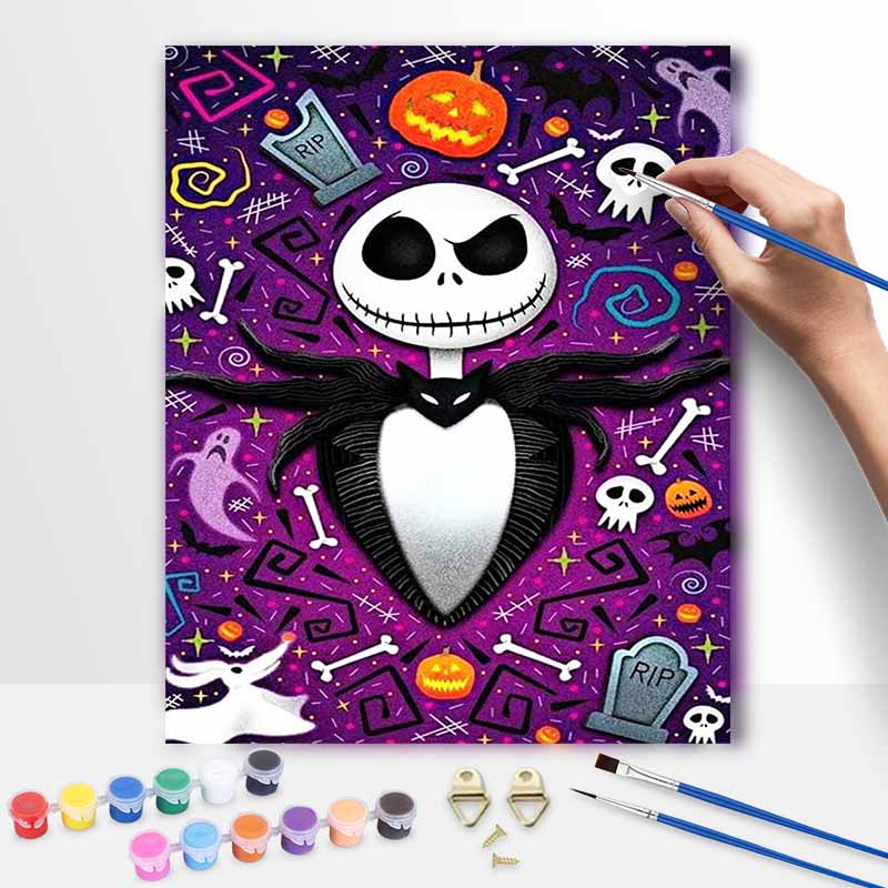 Disney Jack Skellington Oil Paint by Numbers Painting Kit Handmade Diy Home Decoration Gift