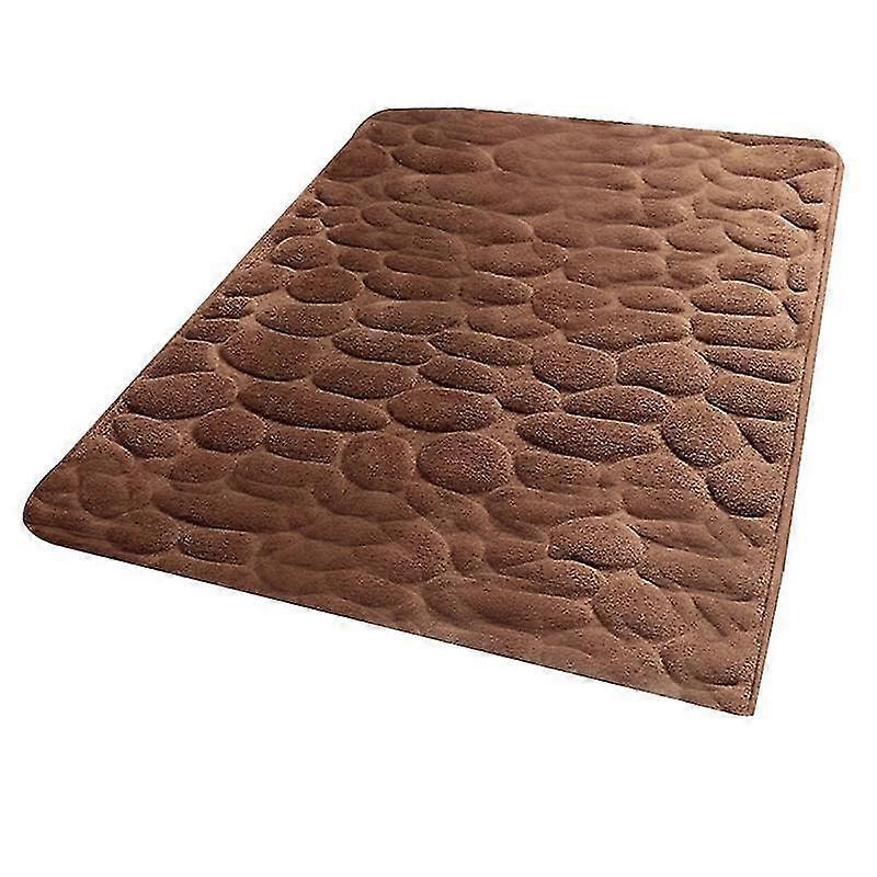 Cobblestone Embossed Bathroom Bath Mat Coral Fleece Non-slip Carpet In Bathtub Floor Rug Shower Roo