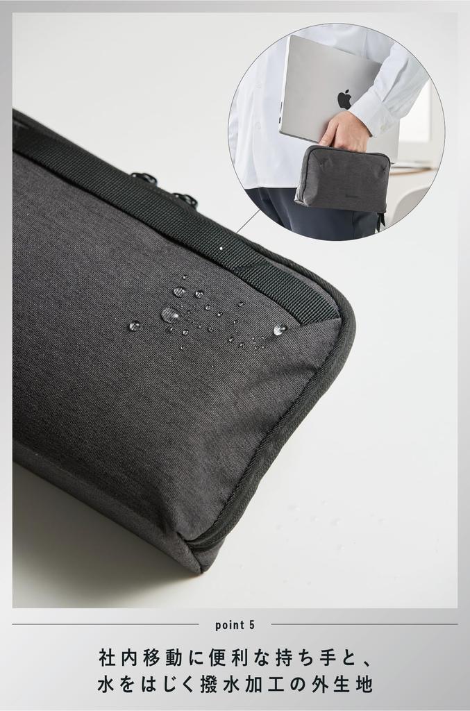 Kokuyo Gadget Pouch BIZRACK Dark Gray Medium, AMBG-BR200DM