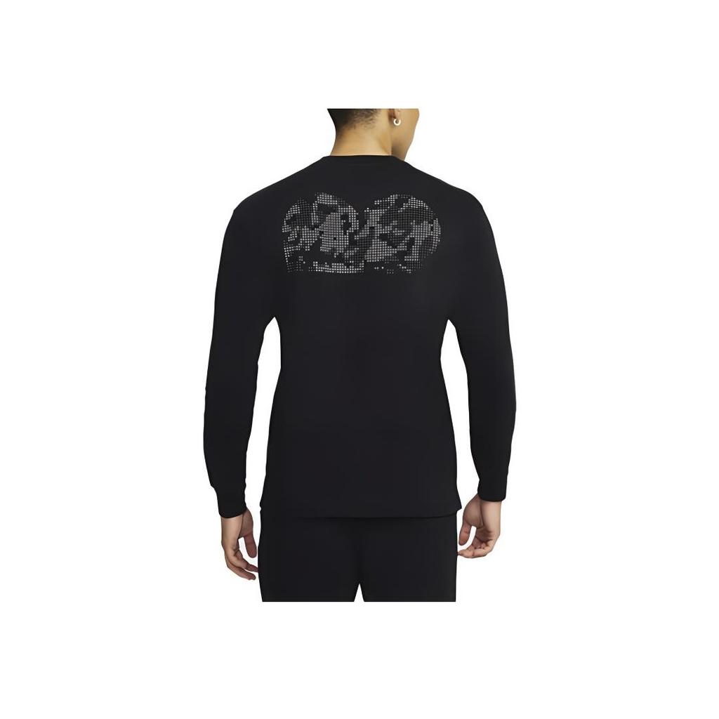 Nike Solid Color Crew Neck Long Sleeve T-Shirt Men Tops Black DJ6175-010