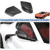 Real Carbon Fiber Door Rear View Mirror Cover Compatible with Chevrolet Corvette C8 2020-2026, Exterior Side Door Rearview Mirror Cover Protective