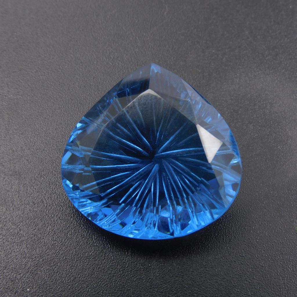 39.60 Ct Blue Quartz Natural Fancy Pear Cut Loose Gemstone