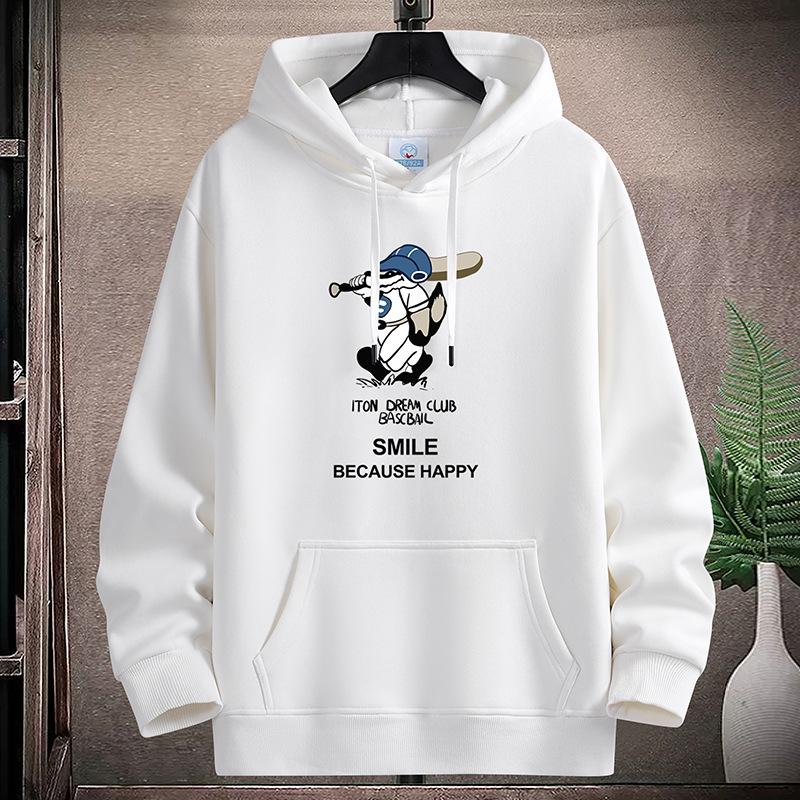 

Мужская спортивная толстовка с капюшоном и рисунком бейсболиста, пуловеры для мальчиков больших размеров M-5XL XXXL белый