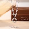 S925 Korean Sweet Hollow Four-Leaf Clover Necklace - Elegant Clavicle Chain Jewelry with Niche Fashion Design