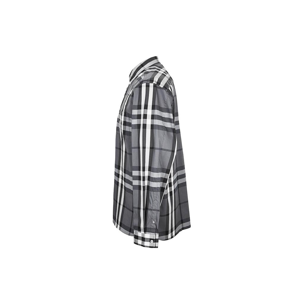 Burberry Men Check Stretch Cotton Shirt Grey/White/Black 39835371