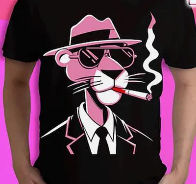 Retro Cartoon Pink Panther Pink Lover Gift Shirt All Size S-5XL Unisex T-Shirt