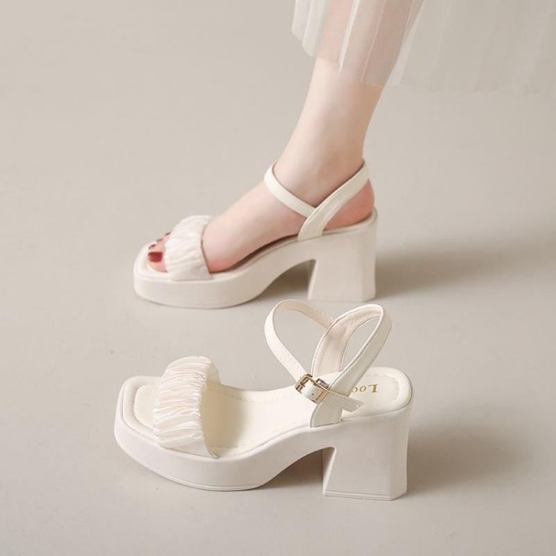 High-heeled Sandals Women's Summer 2025 New Versatile Thick-heeled Mary Jane Fairy Style Fashion Shoes with Skirts