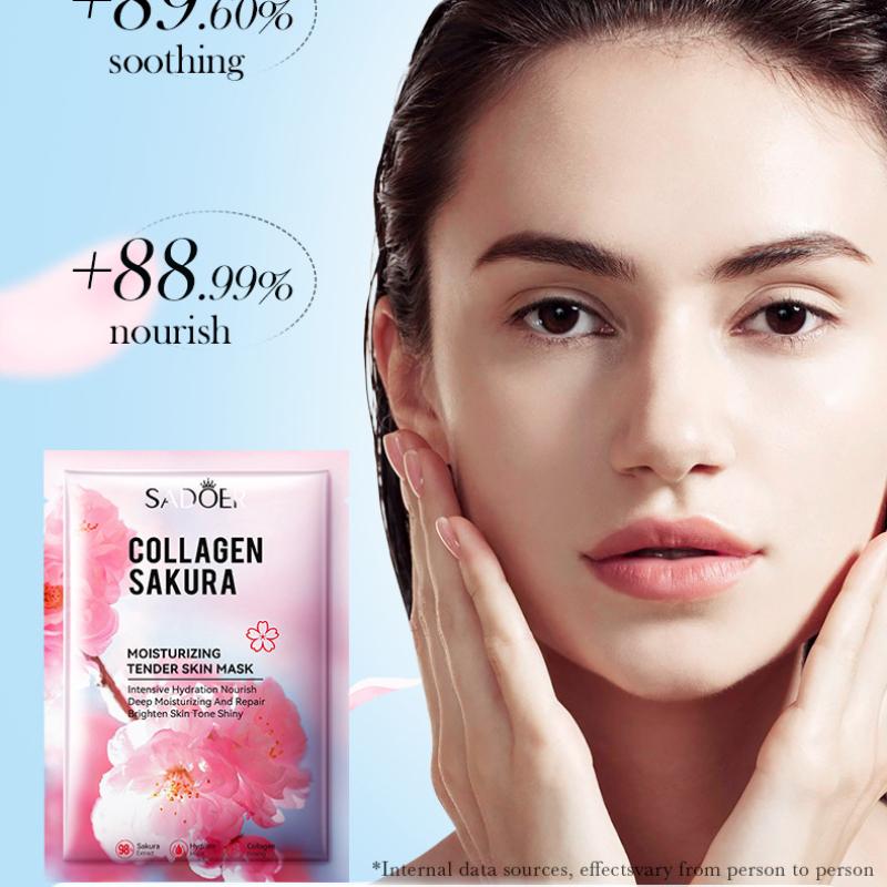 Das Must-have für taufrische Haut im Sommer: Cherry Blossom Collagen Mask, feuchtigkeitsspendend und erfrischend für ein strahlendes Aussehen