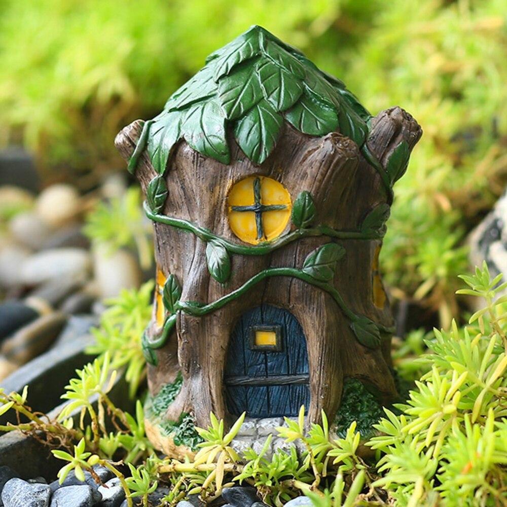 Garden Ornament Bonsai Decorations Resin Mushroom Flower Pine Cone House